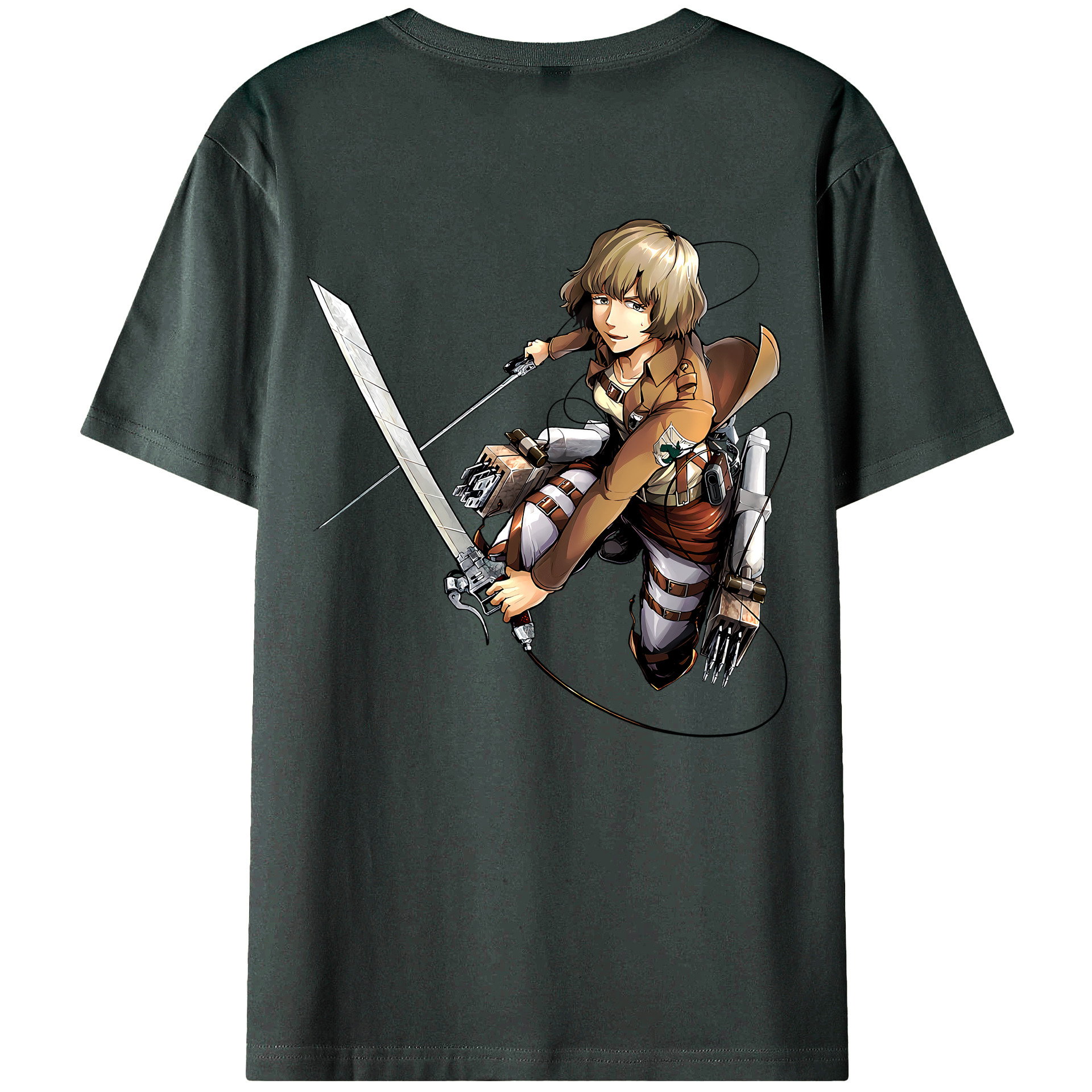 （画像用） 進撃の巨人 ヒツチ Attack on Titan Hitch 綿100％ メンズ半袖Tシャツ（バックプリント） 通気性
